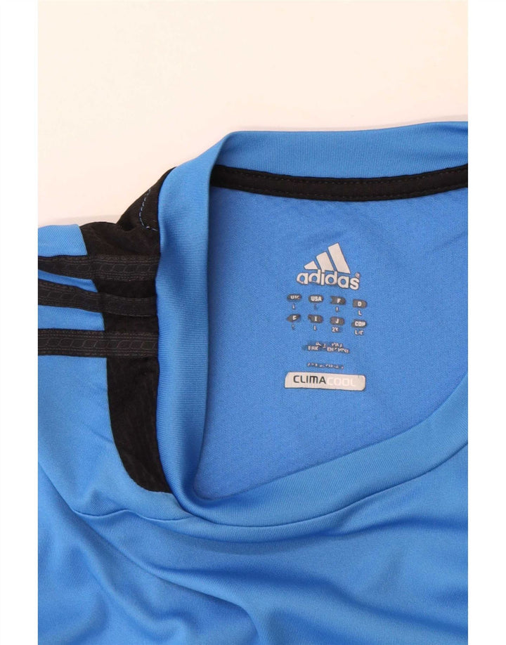 Adidas Męska kamizelka Climacool Top, duża, niebieska, poliestrowa z blokami kolorów