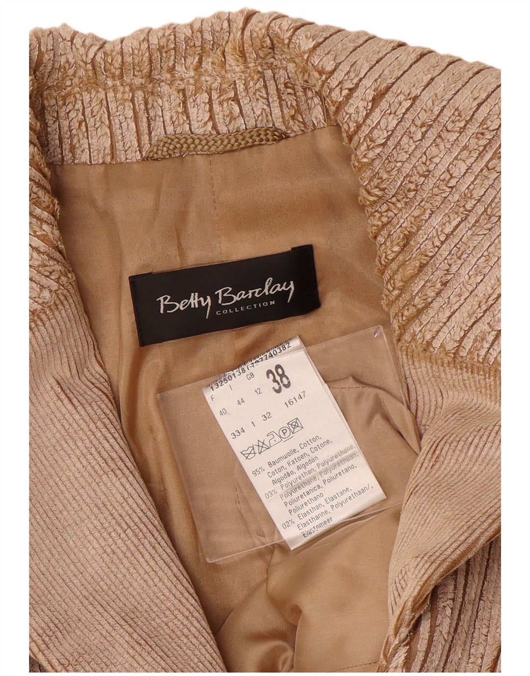 Damska marynarka Betty Barclay UK 12 Średni Beżowy Poliuretan