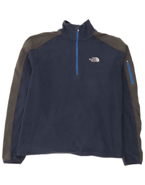 Męski sweter polarowy The North Face z zamkiem błyskawicznym i małym granatowym blokiem kolorów
