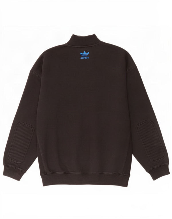 Adidas Męska bluza z zamkiem błyskawicznym, duża, czarna bawełna