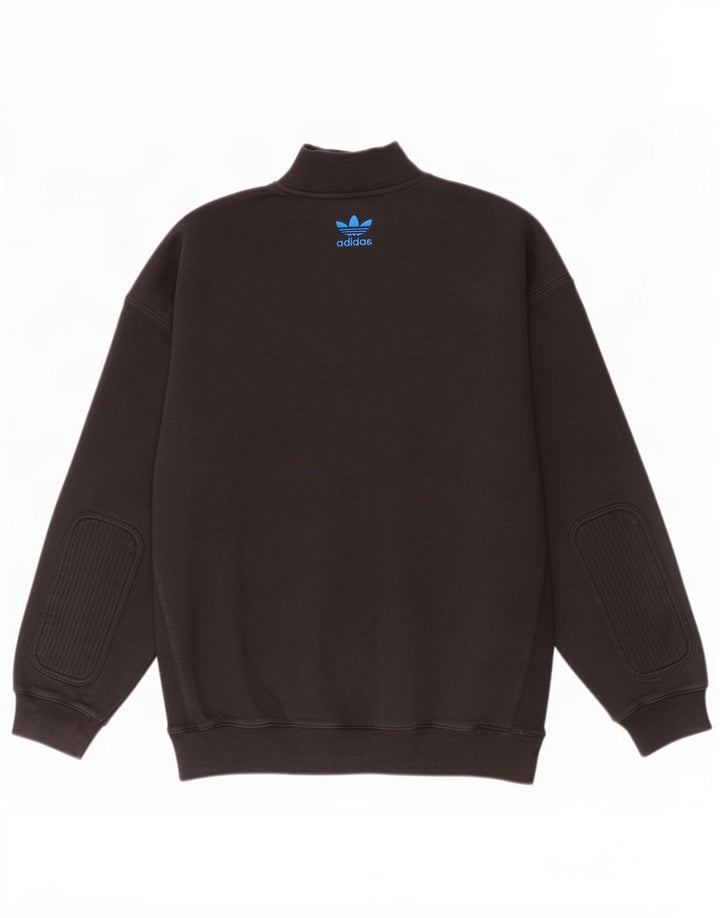 Adidas Męska bluza z zamkiem błyskawicznym, duża, czarna bawełna