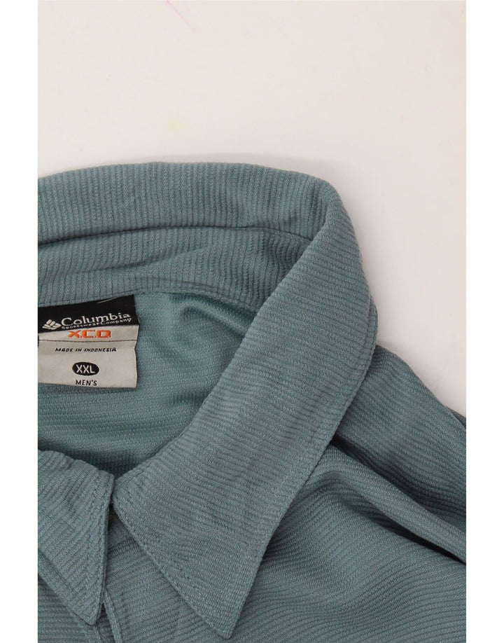 COLUMBIA Mens Polo Shirt 2XL Blue Vintage Columbia and Second-Hand Columbia from Messina Hembry 