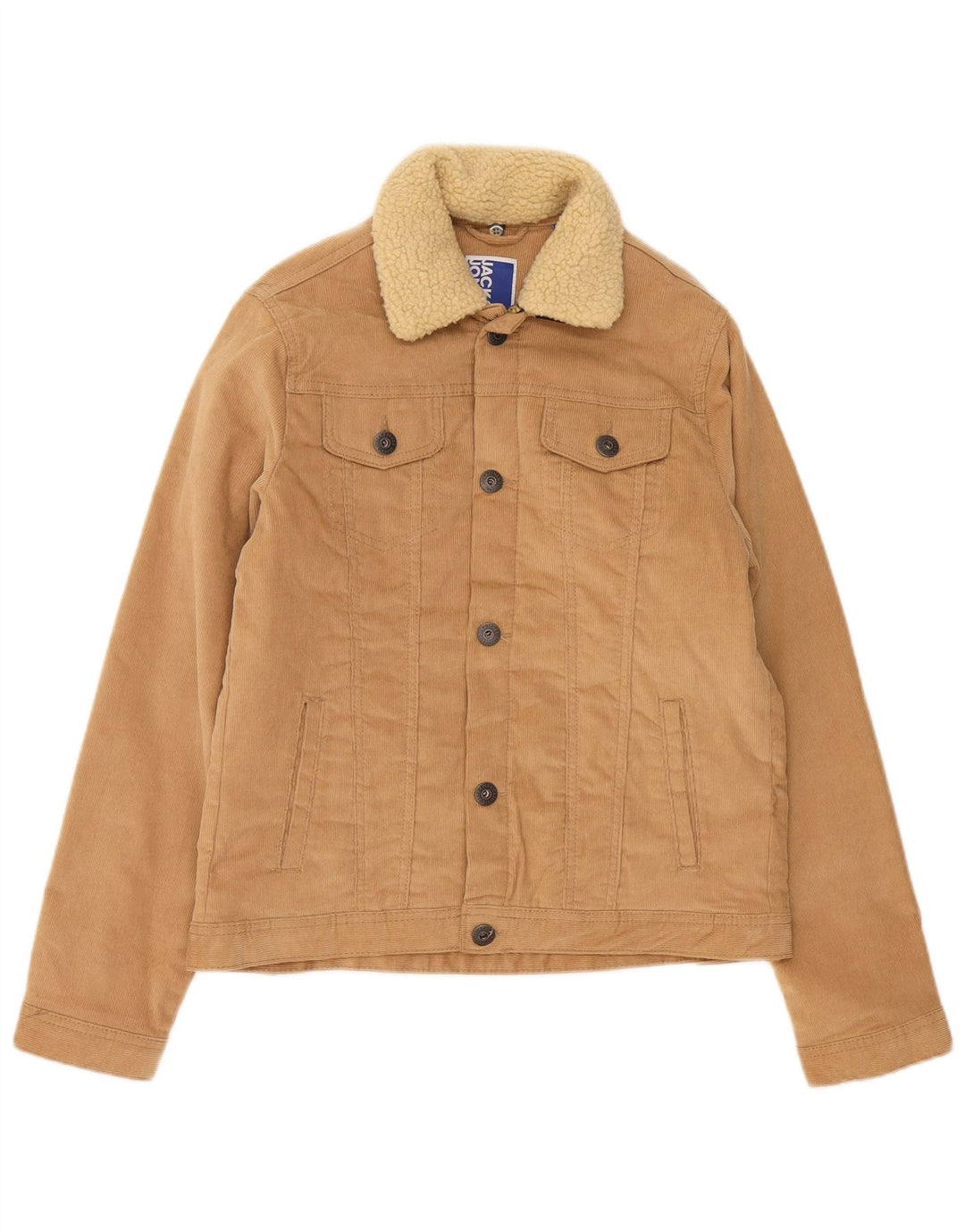 Kurtka sztruksowa Jack & Jones dla chłopców 13-14 lat, beżowa, bawełniana