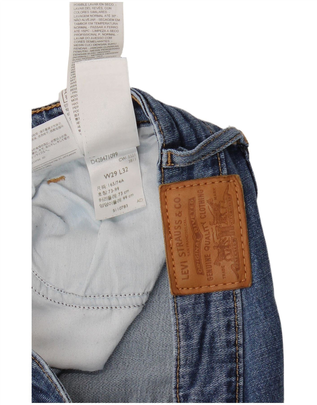 Damskie jeansy LEVI'S 721 z wysokim stanem i wysokim stanem W29 L32 Niebieski Lyocell