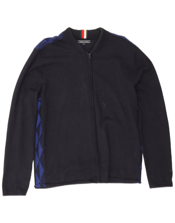 Męski sweter rozpinany Tommy Hilfiger XL granatowy, geometryczny, bawełniany