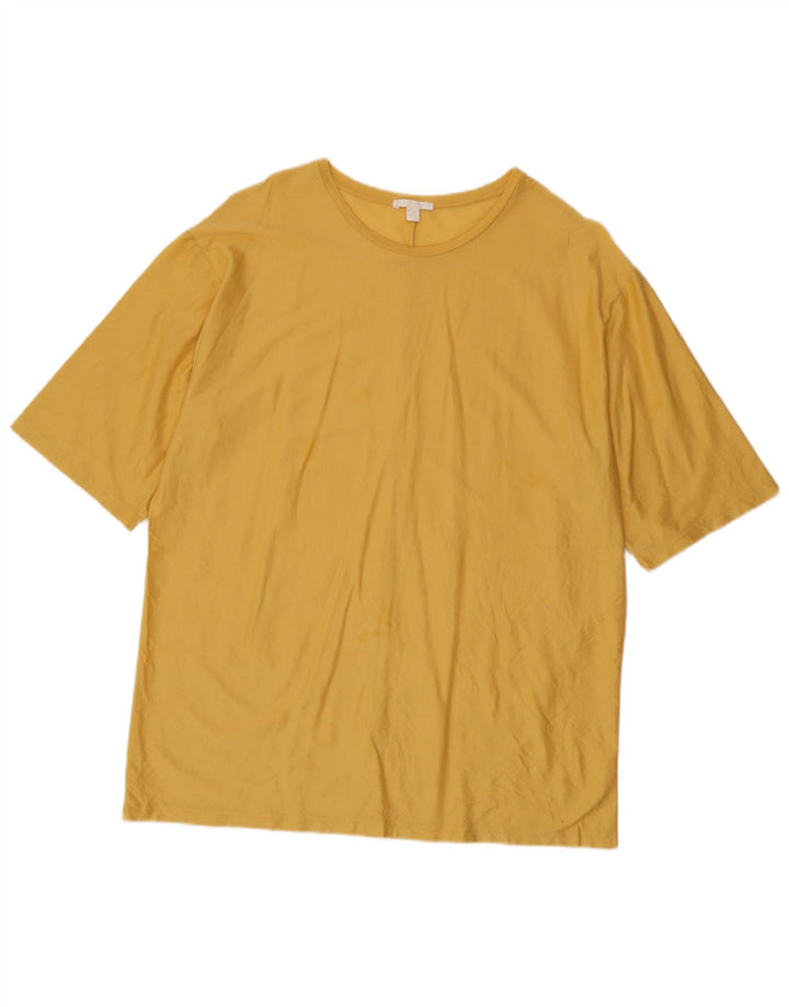 Cos Męski T-shirt Top, duży, żółty, bawełniany