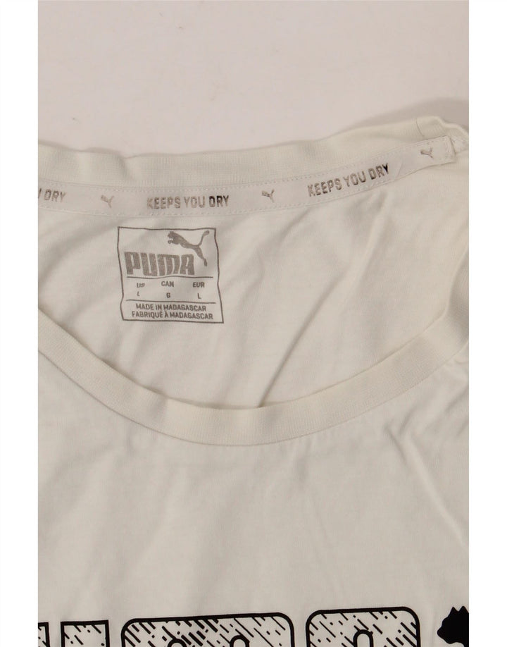 Męski T-shirt z grafiką PUMA, duży, biały
