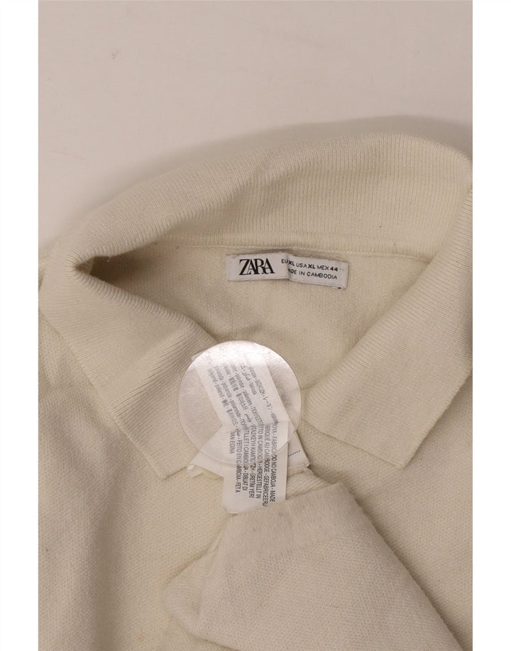 Męski sweter z golfem Zara XL, beżowy, poliester