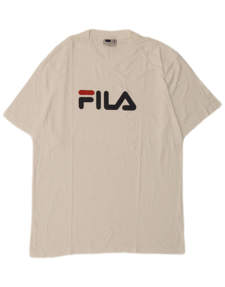 Męski T-shirt Fila z grafiką, średni biały