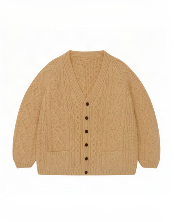 Sweter męski w stylu vintage, średni beż