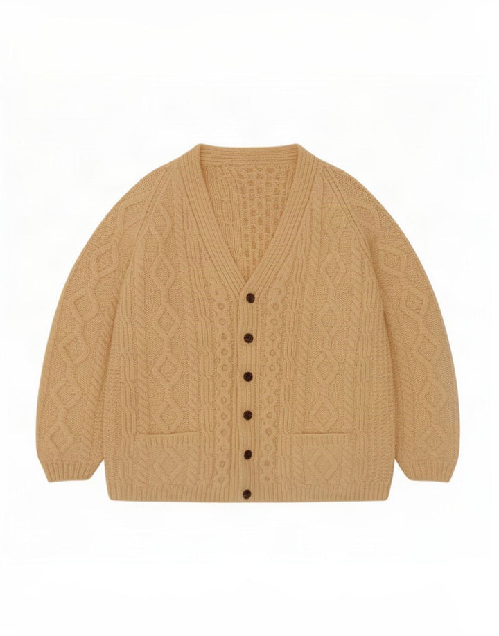 Sweter męski w stylu vintage, średni beż