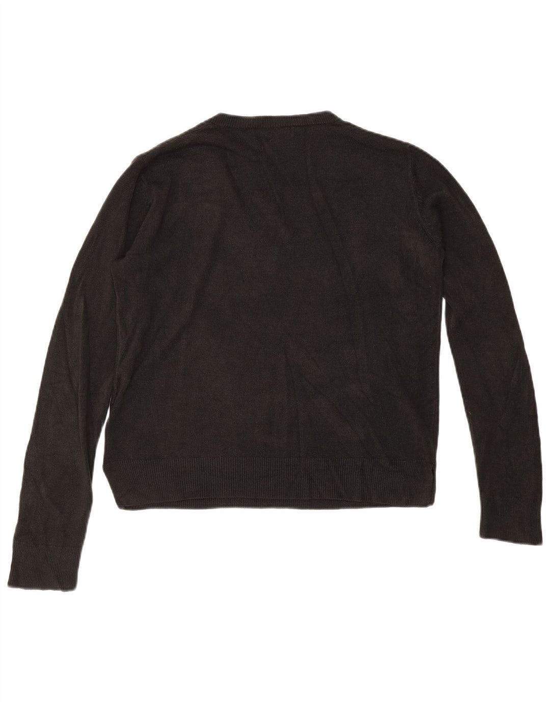 Marks & Spencer Damski sweter z dekoltem w kształcie litery V, UK 12, średni czarny akryl