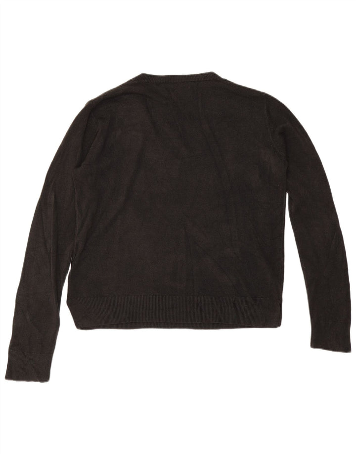 Marks & Spencer Damski sweter z dekoltem w kształcie litery V, UK 12, średni czarny akryl