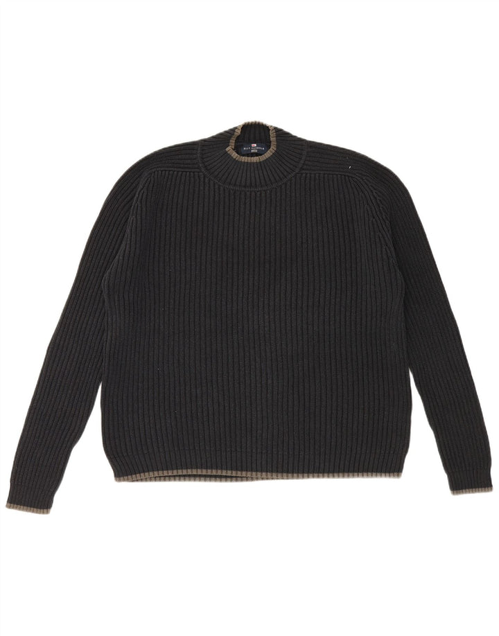 Męski sweter Marks & Spencer Blue Harbor z okrągłym dekoltem, duży, granatowy