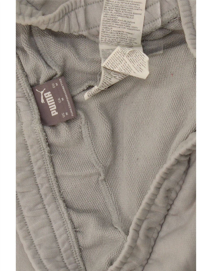 Męskie spodnie dresowe PUMA z grafiką, średnioszare, z blokami kolorów