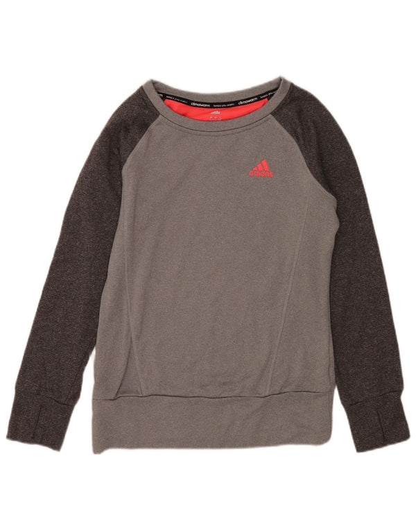 Damska bluza Adidas Climawarm Sweatshirt UK 8/10 Small Grey Colorblock