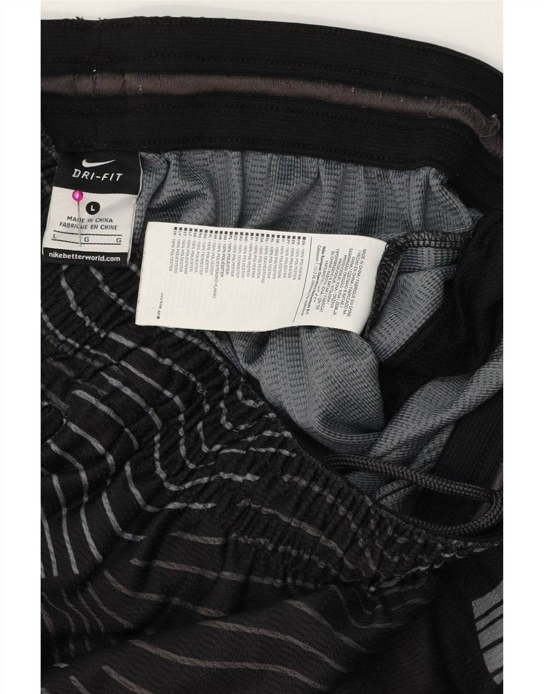 Męskie spodenki sportowe NIKE Dri Fit, duży, czarny, geometryczny poliester