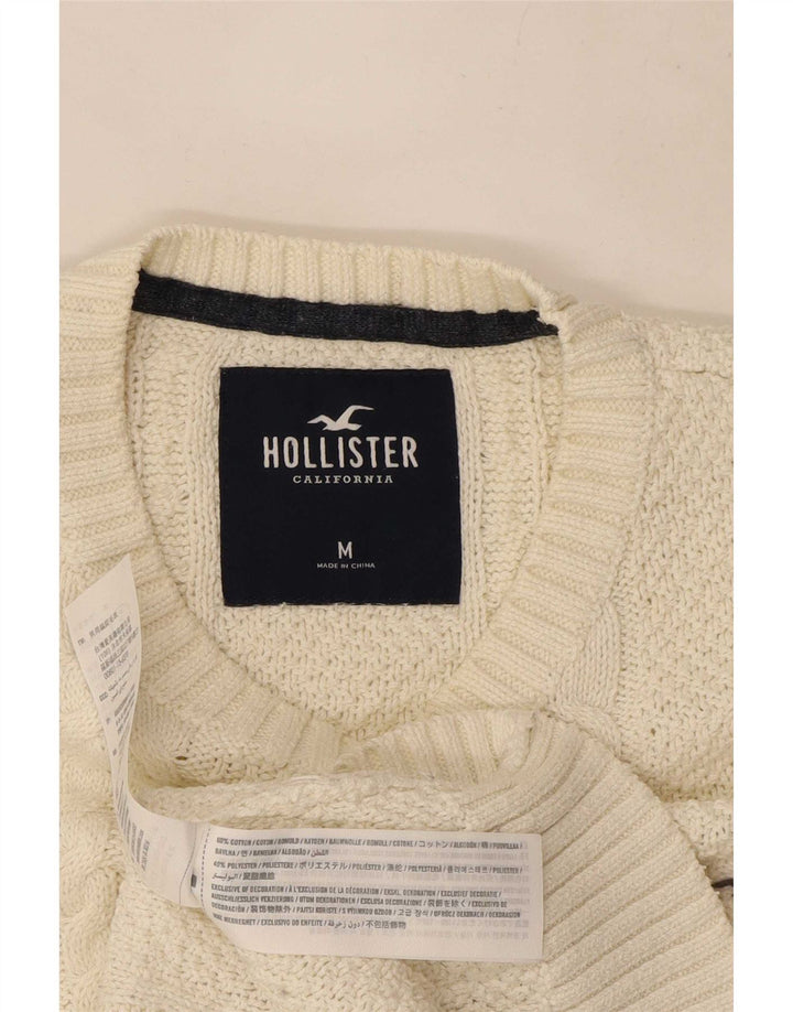 Męski sweter z okrągłym dekoltem Hollister w kolorze średniego beżu, bawełniany