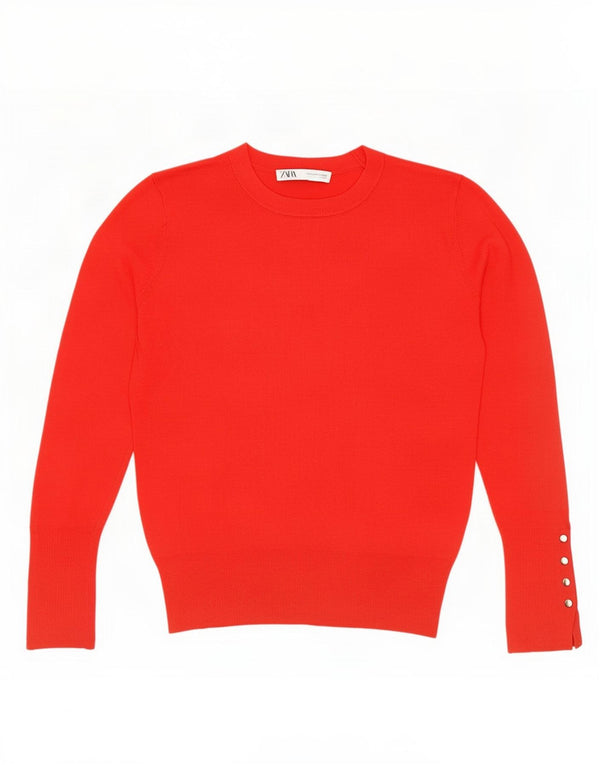 Sweter damski Zara z dekoltem w łódkę UK 10 Small Red