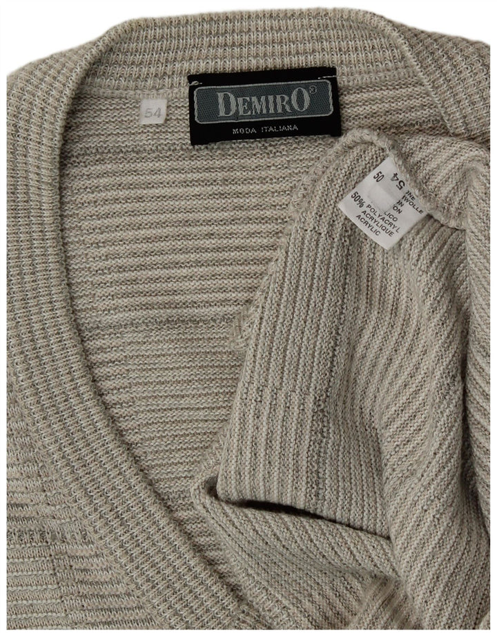 Sweter męski Demiro IT 54 XL, szara, geometryczna bawełna