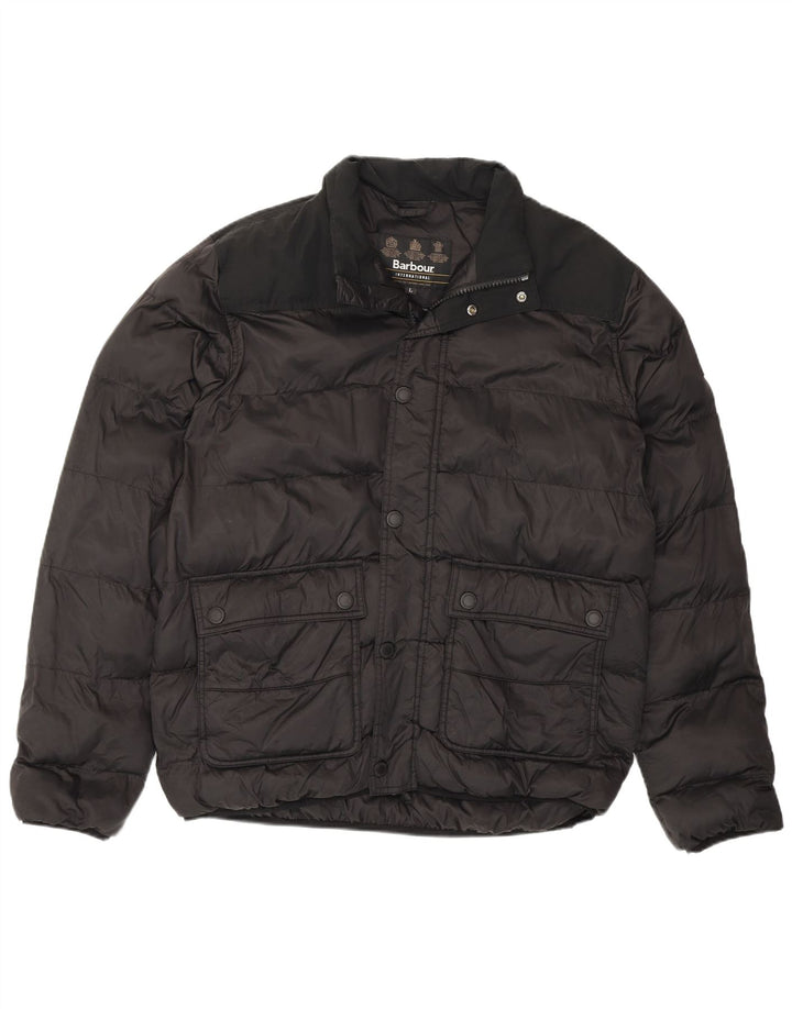 Męska ocieplana kurtka Barbour UK 40, duża, czarna, poliamidowa