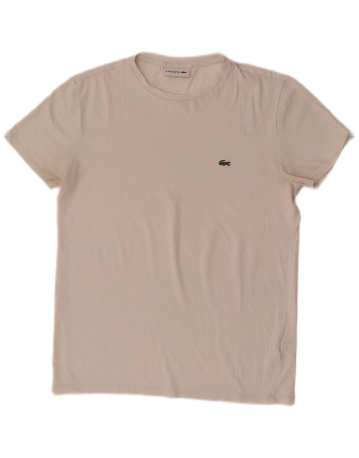 Lacoste Męski T-shirt Top Mały Biały Bawełniany