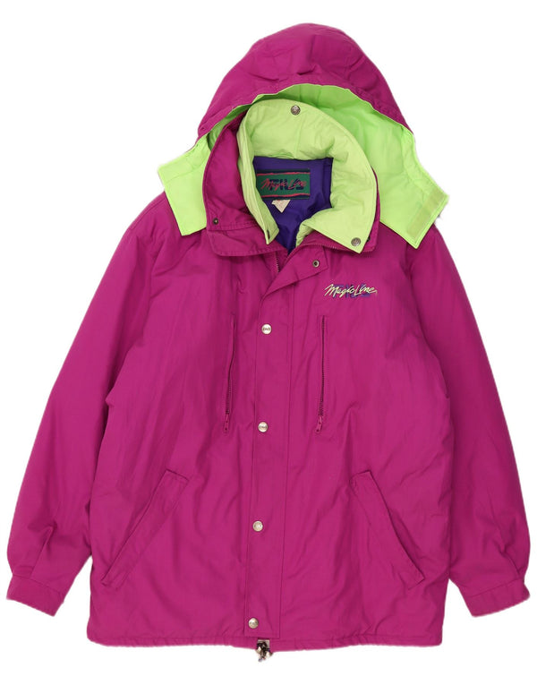 Męska ocieplana kurtka z kapturem Fila IT 52 XL Różowy poliester w blokach kolorów