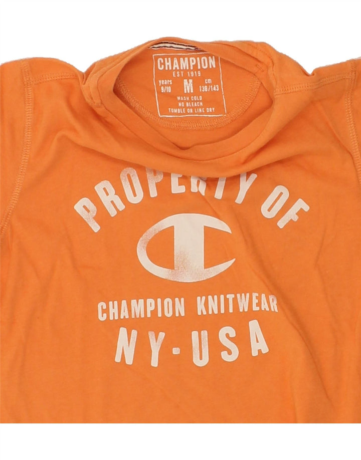 CHAMPION Boys Graphic T-Shirt Top 9-10 Years Medium Orange Cotton Vintage Champion and Second-Hand Champion from Messina Hembry 
