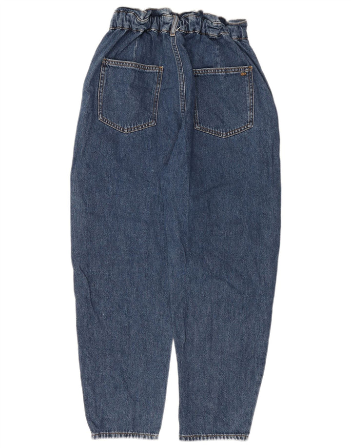 Damskie jeansy ZARA Crop Loose Fit z wysokim stanem EU 38 Small W28 L25 Niebieskie