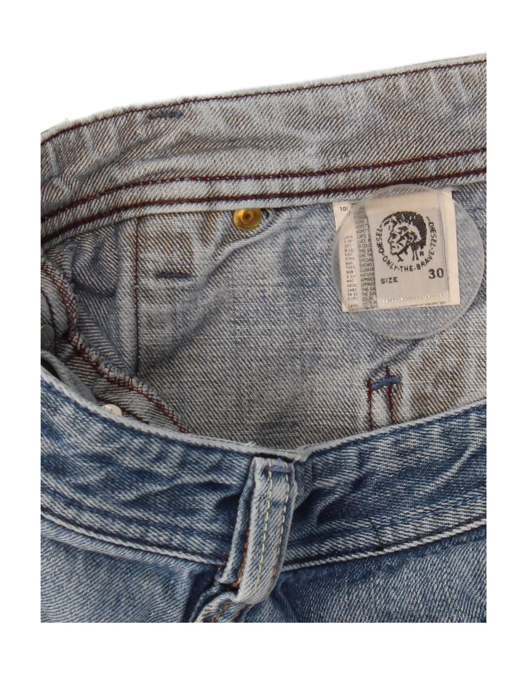 Damskie luźne jeansy Diesel Cargo W30 L30 Niebieskie bawełniane