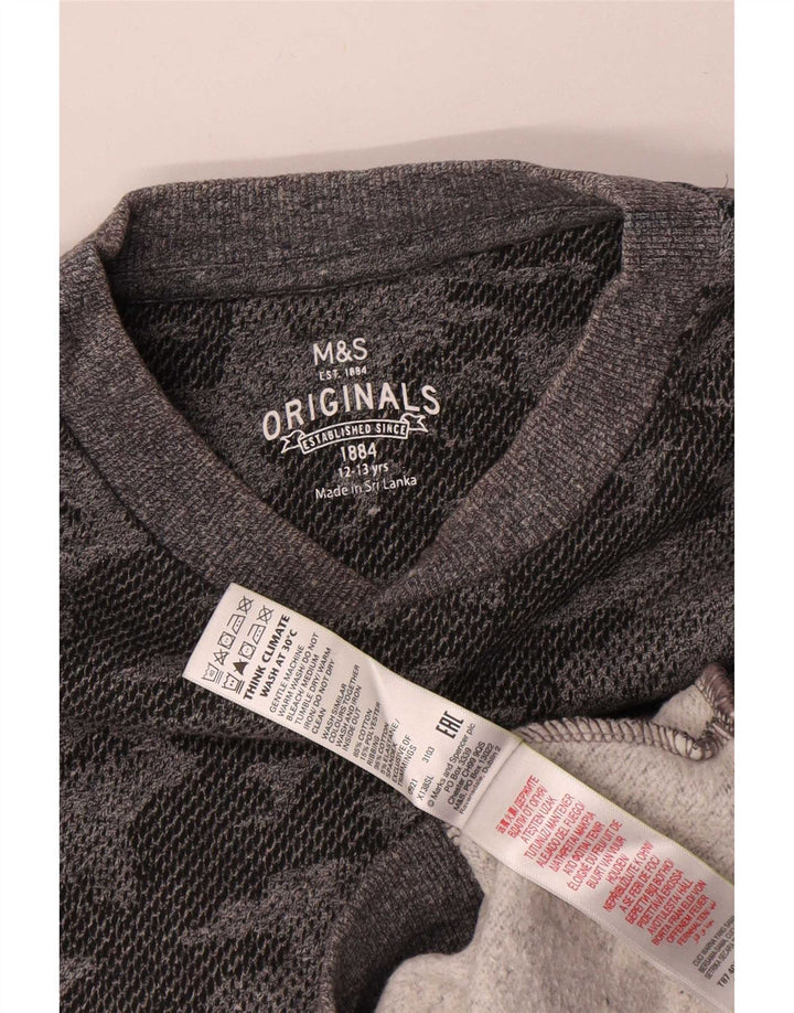 Bluza chłopięca Marks & Spencer 12-13 lat Szara bawełna w kamuflażu