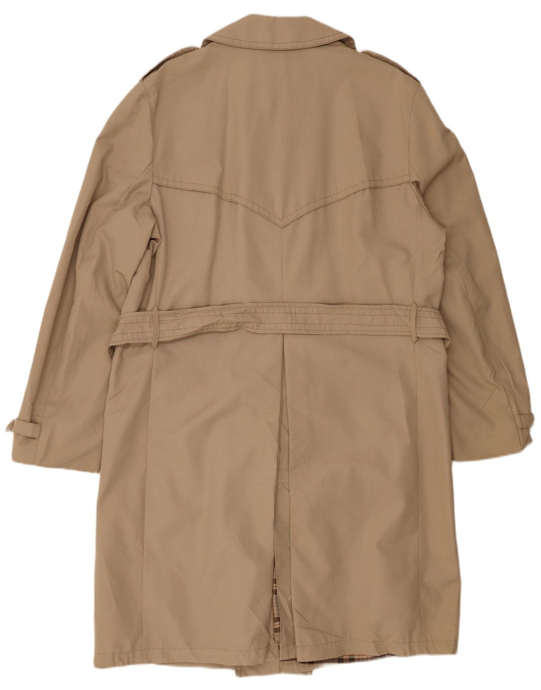 Trencz męski VINTAGE UK 40, duży, beżowy, poliester