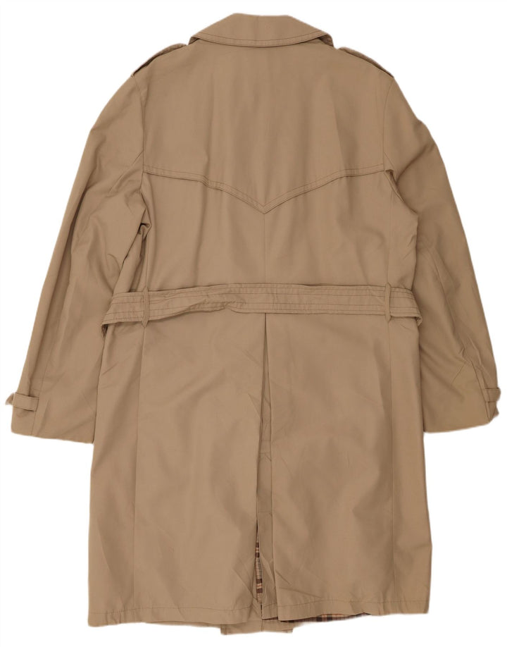 Trencz męski VINTAGE UK 40, duży, beżowy, poliester