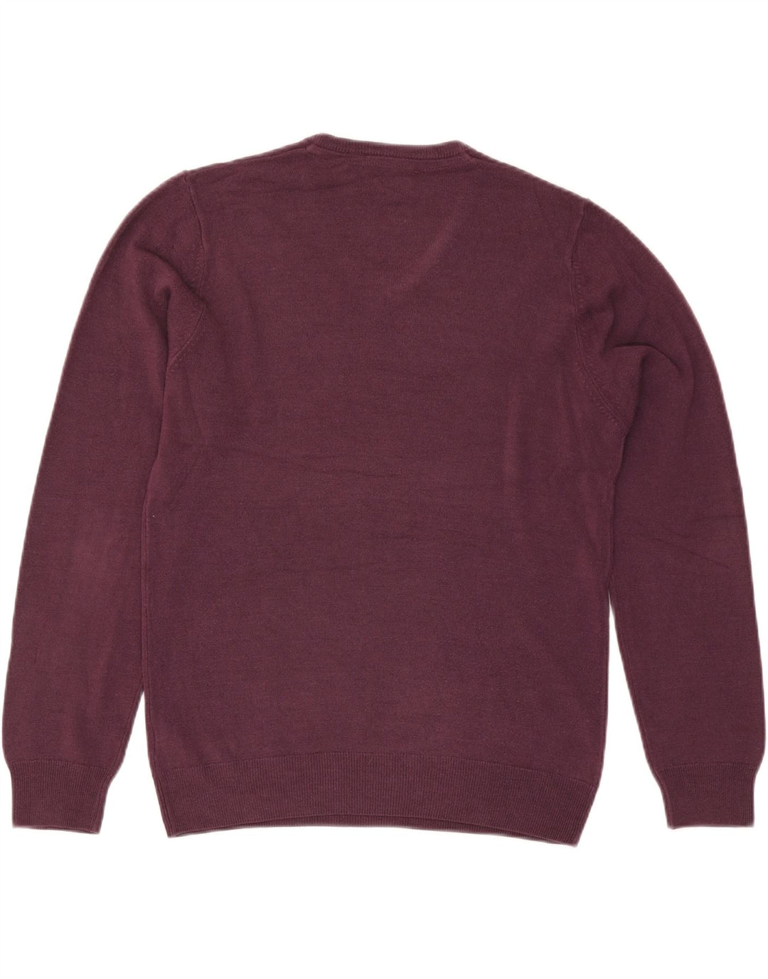 Męski sweter Marks & Spencer o regularnym kroju z dekoltem w kształcie litery V, średni burgund