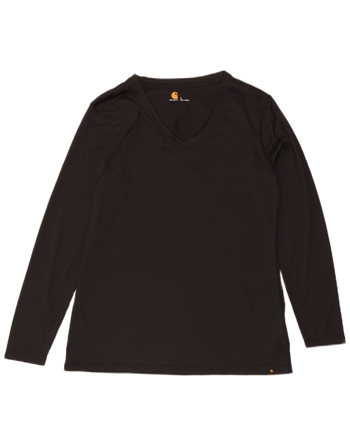 Damski top Carhartt z długim rękawem UK 16, duży, czarny poliester