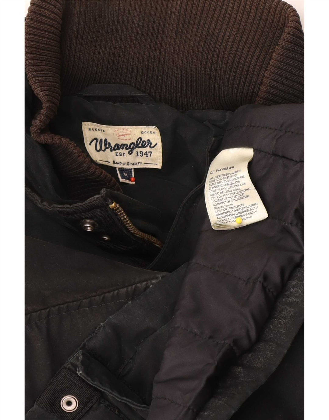Męska kurtka użytkowa Wrangler UK 42 XL, czarna, poliestrowa
