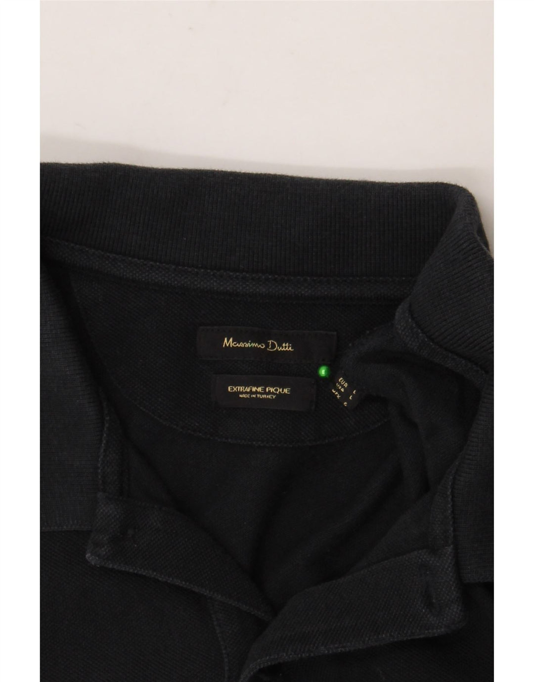 Męska koszulka polo Massimo Dutti, duża, czarna, bawełniana