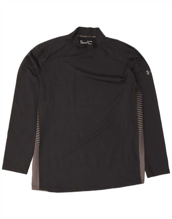 Męska koszulka męska Cold Gear z długim rękawem XL, czarna, z blokami kolorów, Under Armour