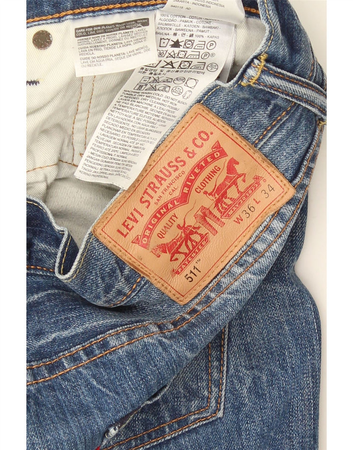 Męskie jeansy Levi's 511 Slim W36 L34 Niebieska bawełna