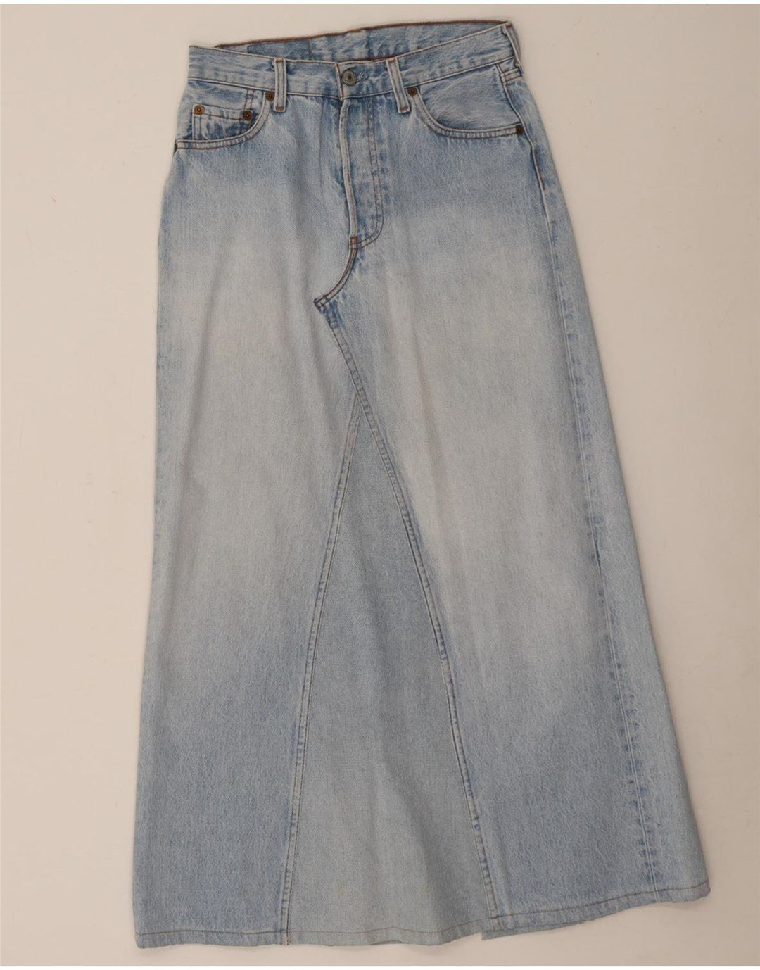 Damska spódnica dżinsowa Levi's 501 Midi W29 Mała niebieska bawełna