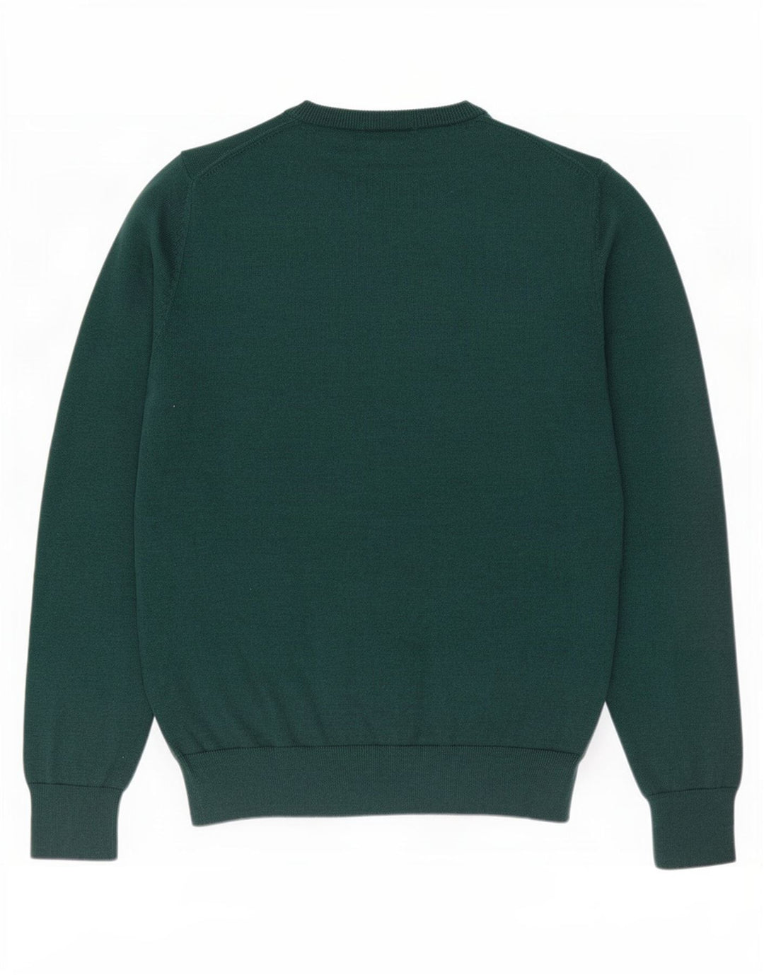 Marks & Spencer Męski sweter z dekoltem w kształcie litery V, średnio zielony, bawełniany