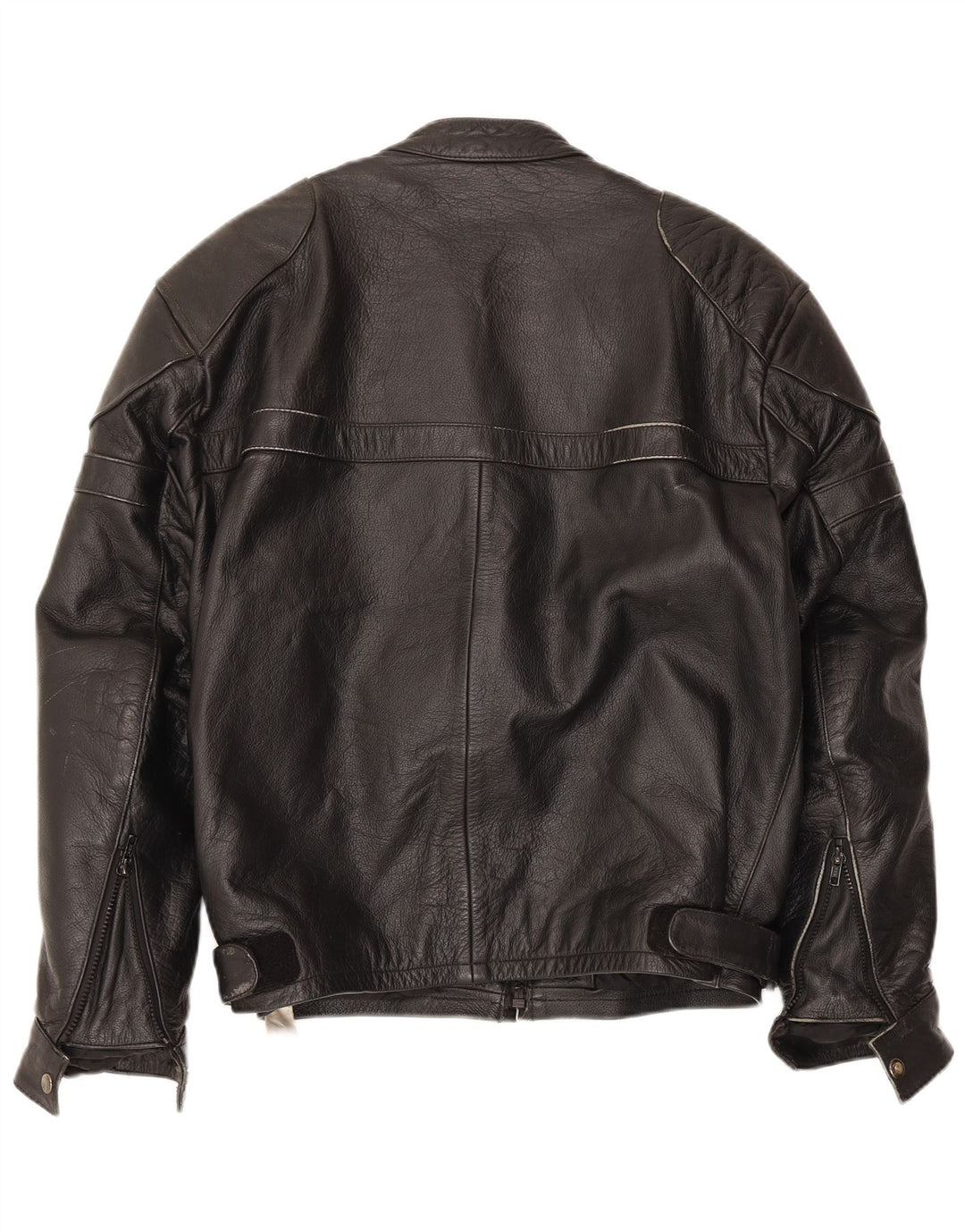 Męska skórzana kurtka racer VINTAGE UK 40, duża czarna skóra