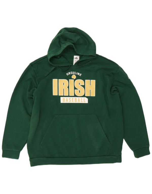 Męski sweter baseballowy ADIDAS z grafiką XL, zielony, bawełniany