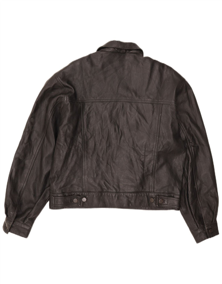 Vintage męska kurtka skórzana bomber UK 36 mała czarna