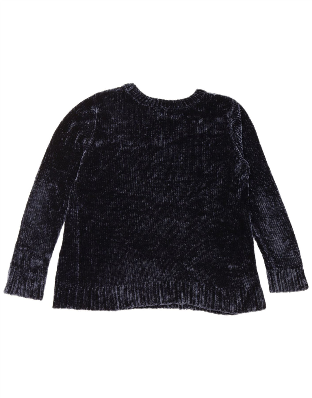 Damski sweter z okrągłym dekoltem ORVIS UK 16, duży granatowy poliester