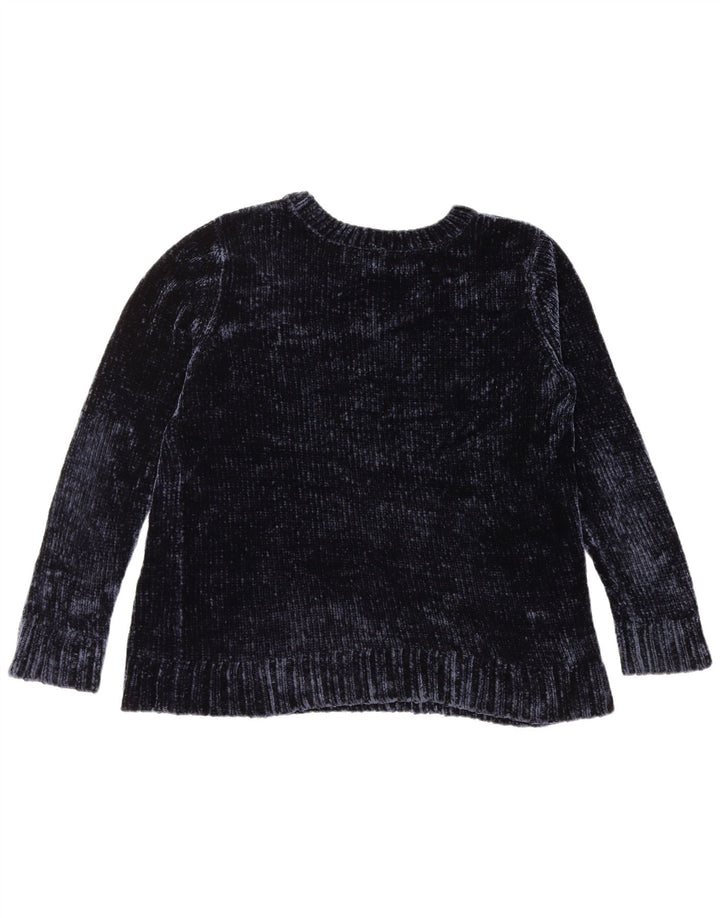 Damski sweter z okrągłym dekoltem ORVIS UK 16, duży granatowy poliester