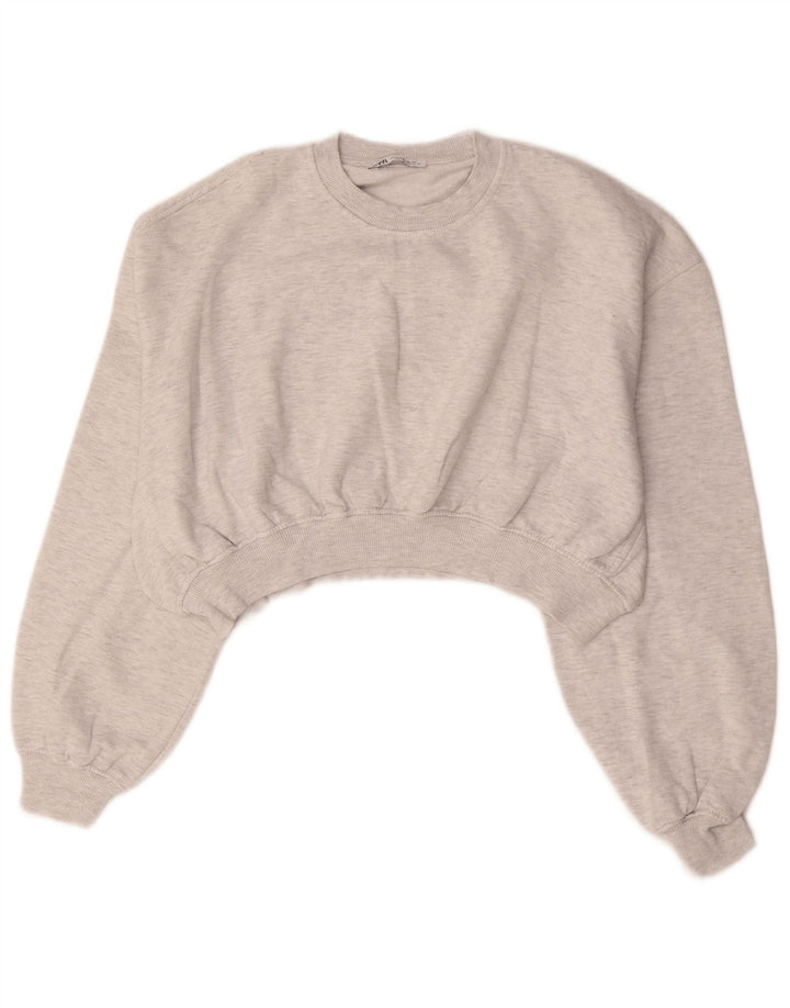 Damska bluza oversize Zara Crop UK 14, średni szary