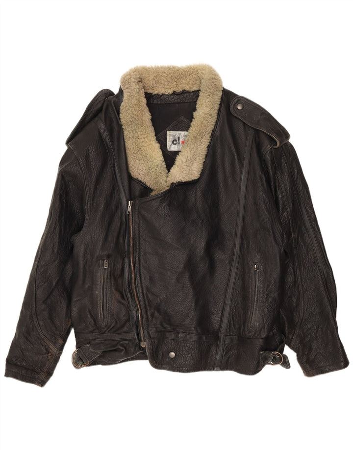 Clout Męska skórzana kurtka motocyklowa UK 42 XL, czarna skóra