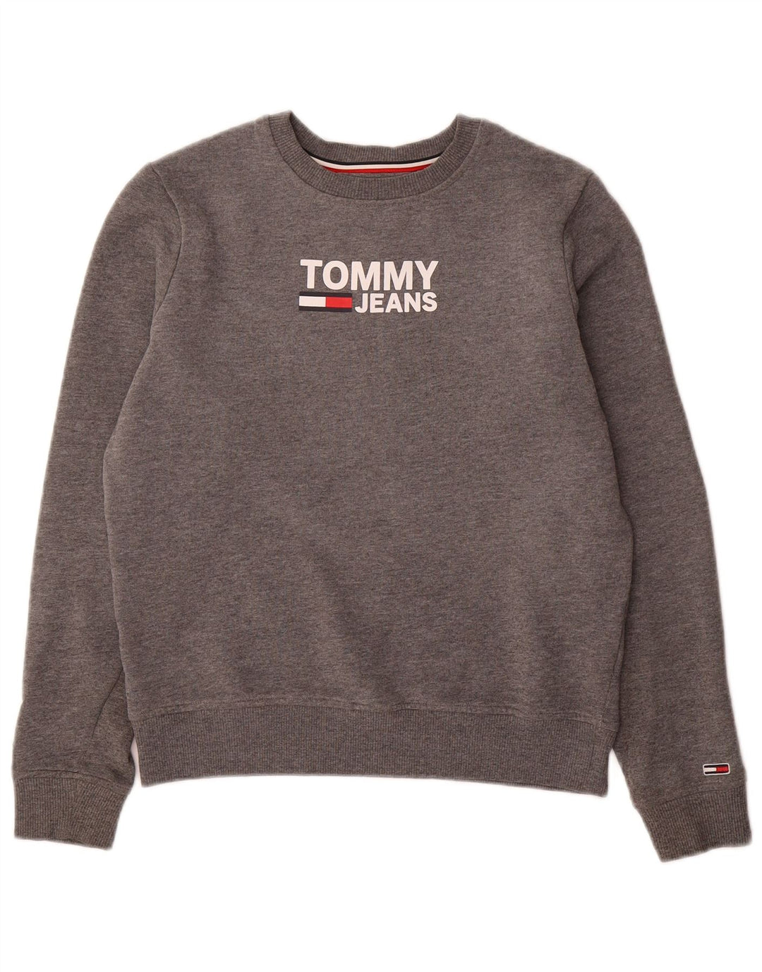 Damska bluza oversize TOMMY HILFIGER z grafiką UK 6 XS, szara