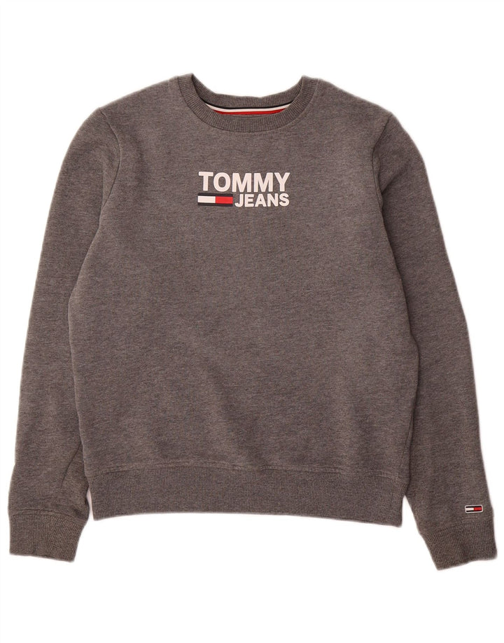 Damska bluza oversize TOMMY HILFIGER z grafiką UK 6 XS, szara